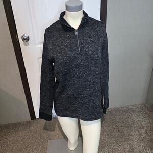 Merona black and gray zip up pullover sweater